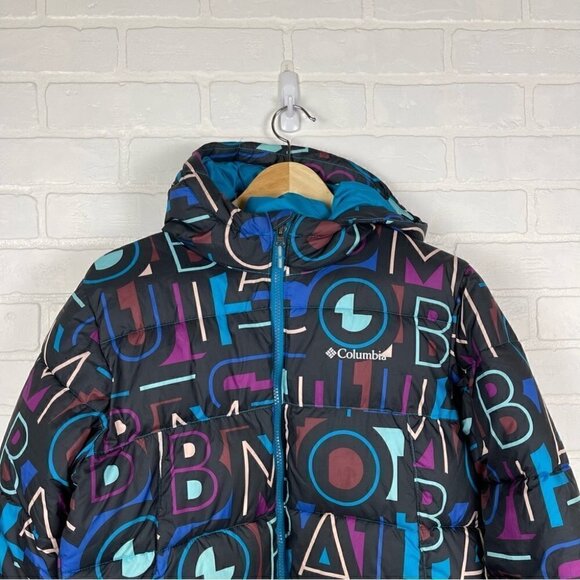 Columbia Girl's Ski Jacket puffer parka multi color omni heat coat black size l - Picture 4 of 13